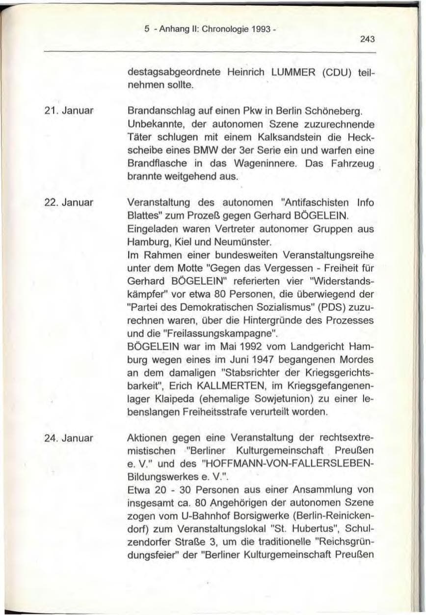 Seite 243 des Verfassungsschutzbericht 1993 Berlin