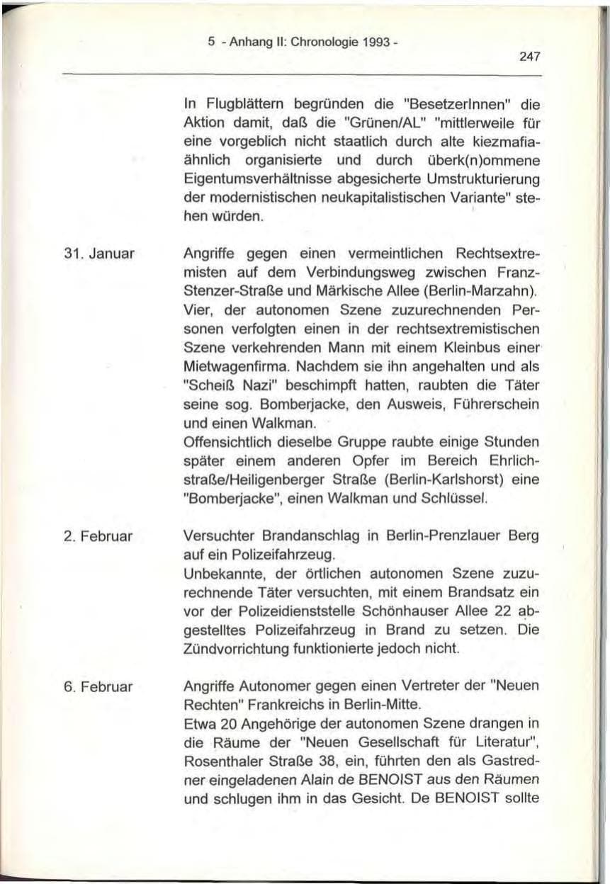 Seite 247 des Verfassungsschutzbericht 1993 Berlin