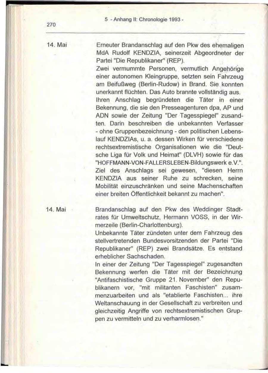 Seite 270 des Verfassungsschutzbericht 1993 Berlin
