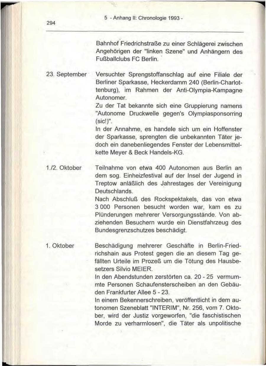 Seite 294 des Verfassungsschutzbericht 1993 Berlin