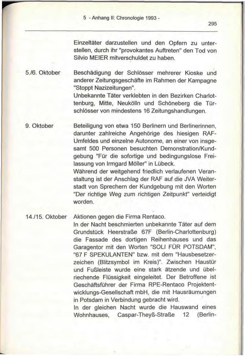 Seite 295 des Verfassungsschutzbericht 1993 Berlin