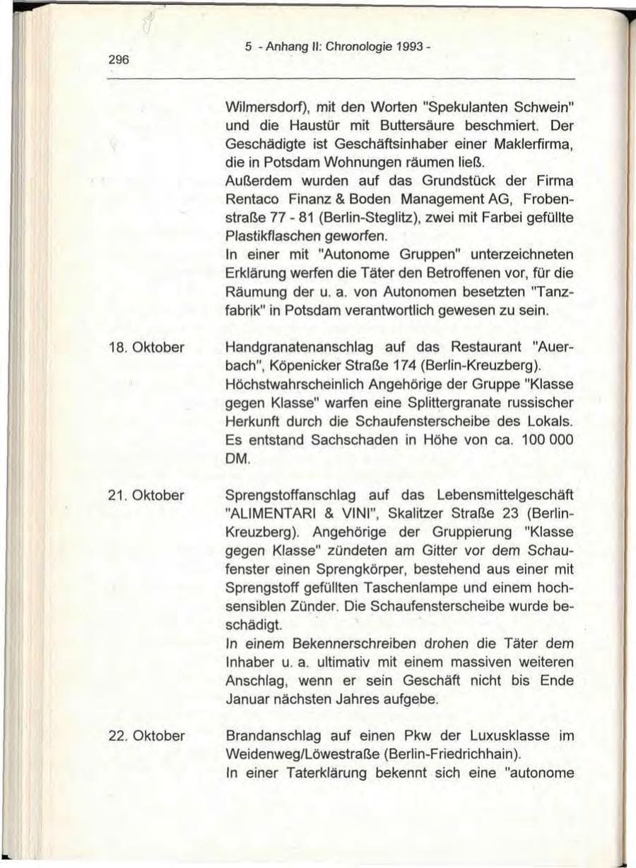 Seite 296 des Verfassungsschutzbericht 1993 Berlin