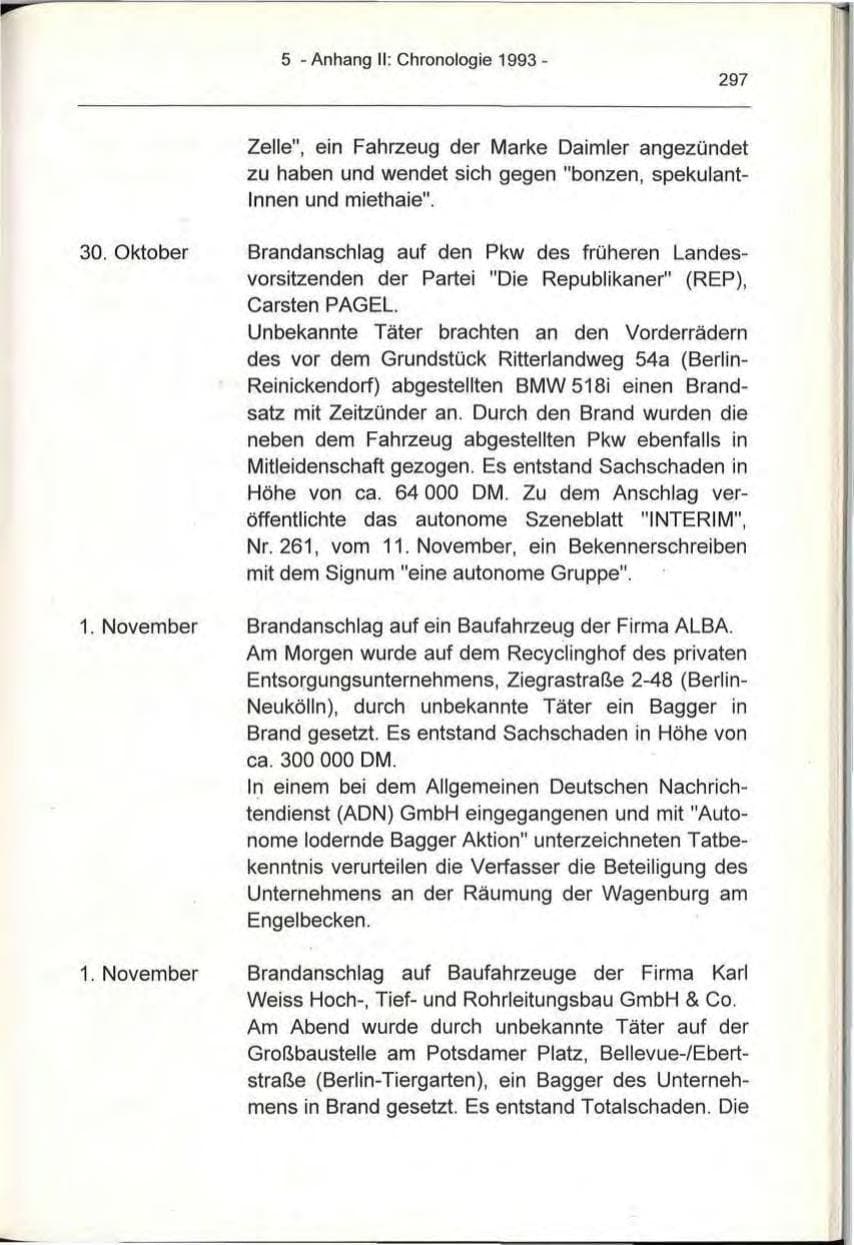 Seite 297 des Verfassungsschutzbericht 1993 Berlin