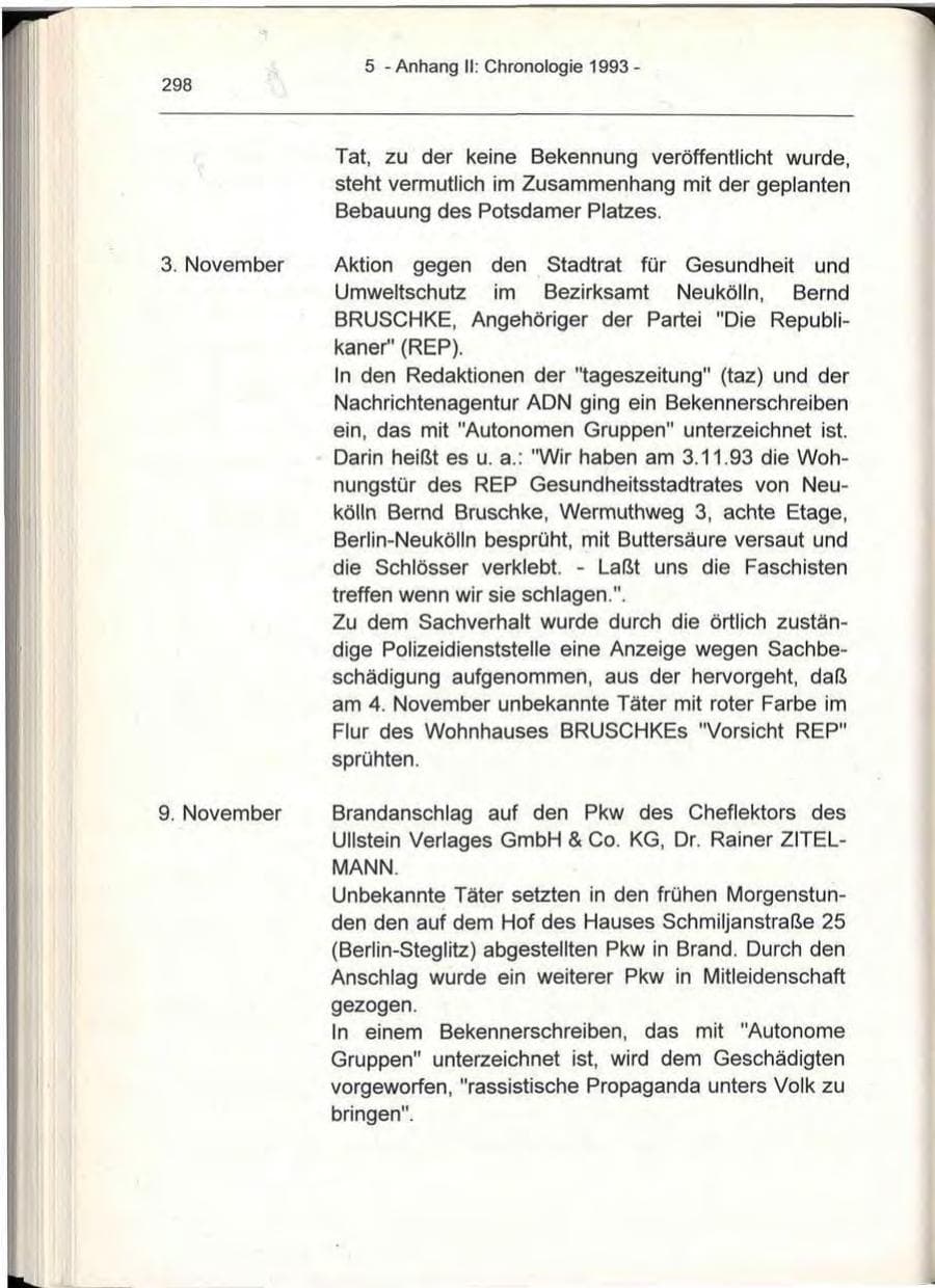 Seite 298 des Verfassungsschutzbericht 1993 Berlin