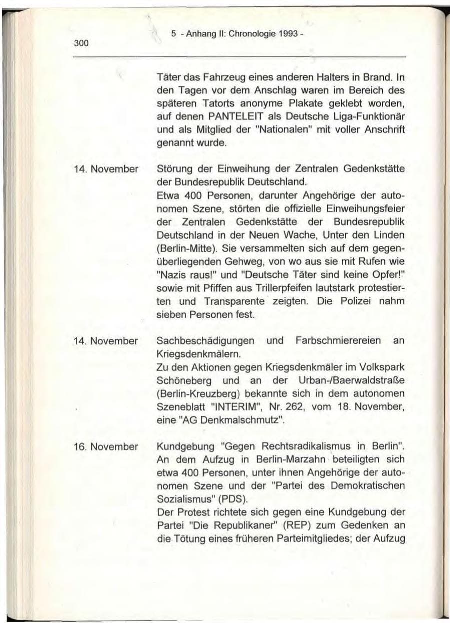 Seite 300 des Verfassungsschutzbericht 1993 Berlin