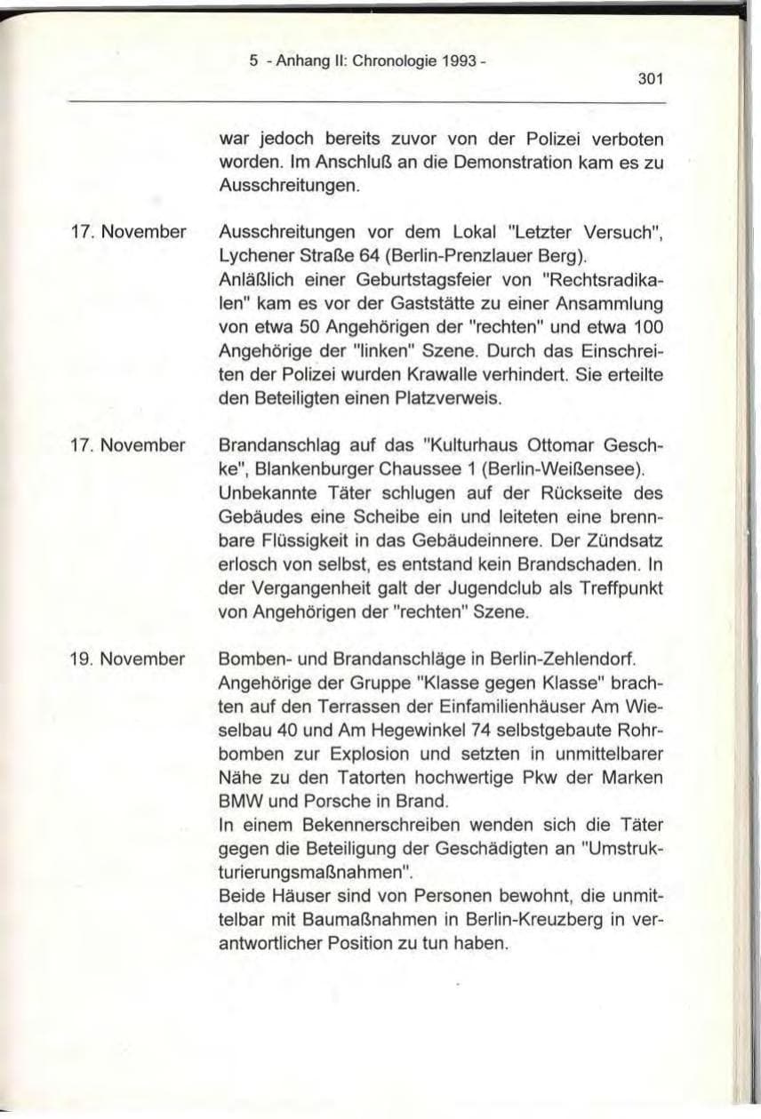 Seite 301 des Verfassungsschutzbericht 1993 Berlin