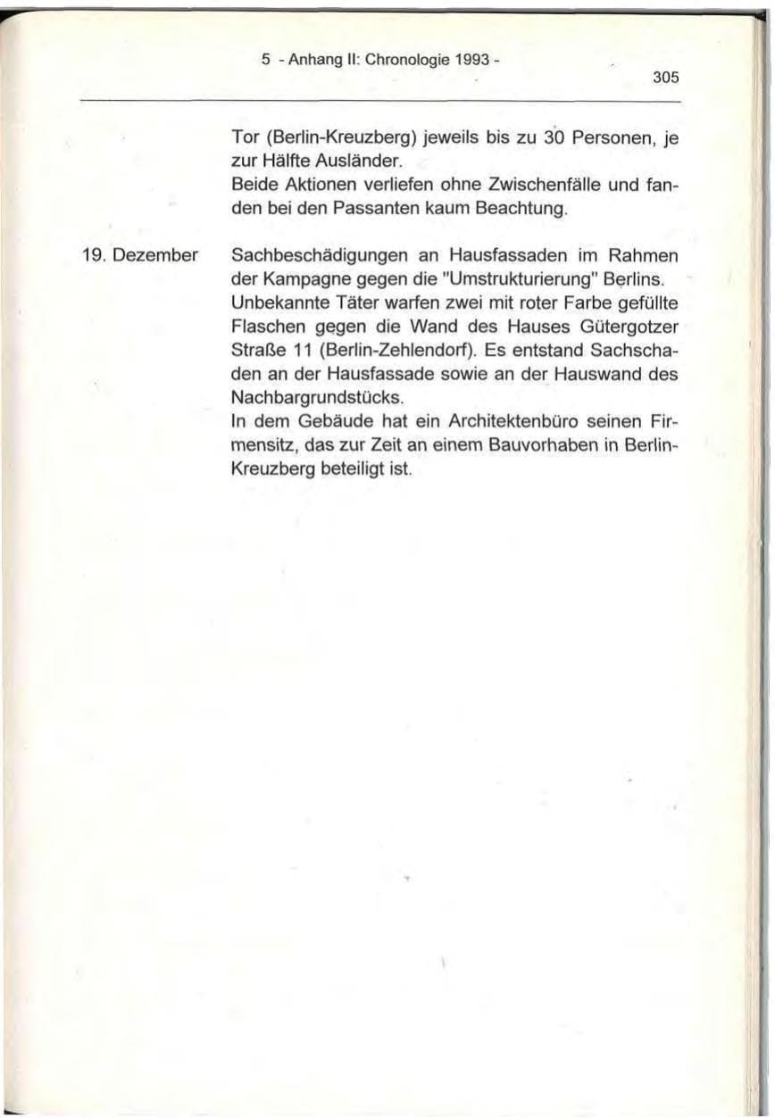 Seite 305 des Verfassungsschutzbericht 1993 Berlin