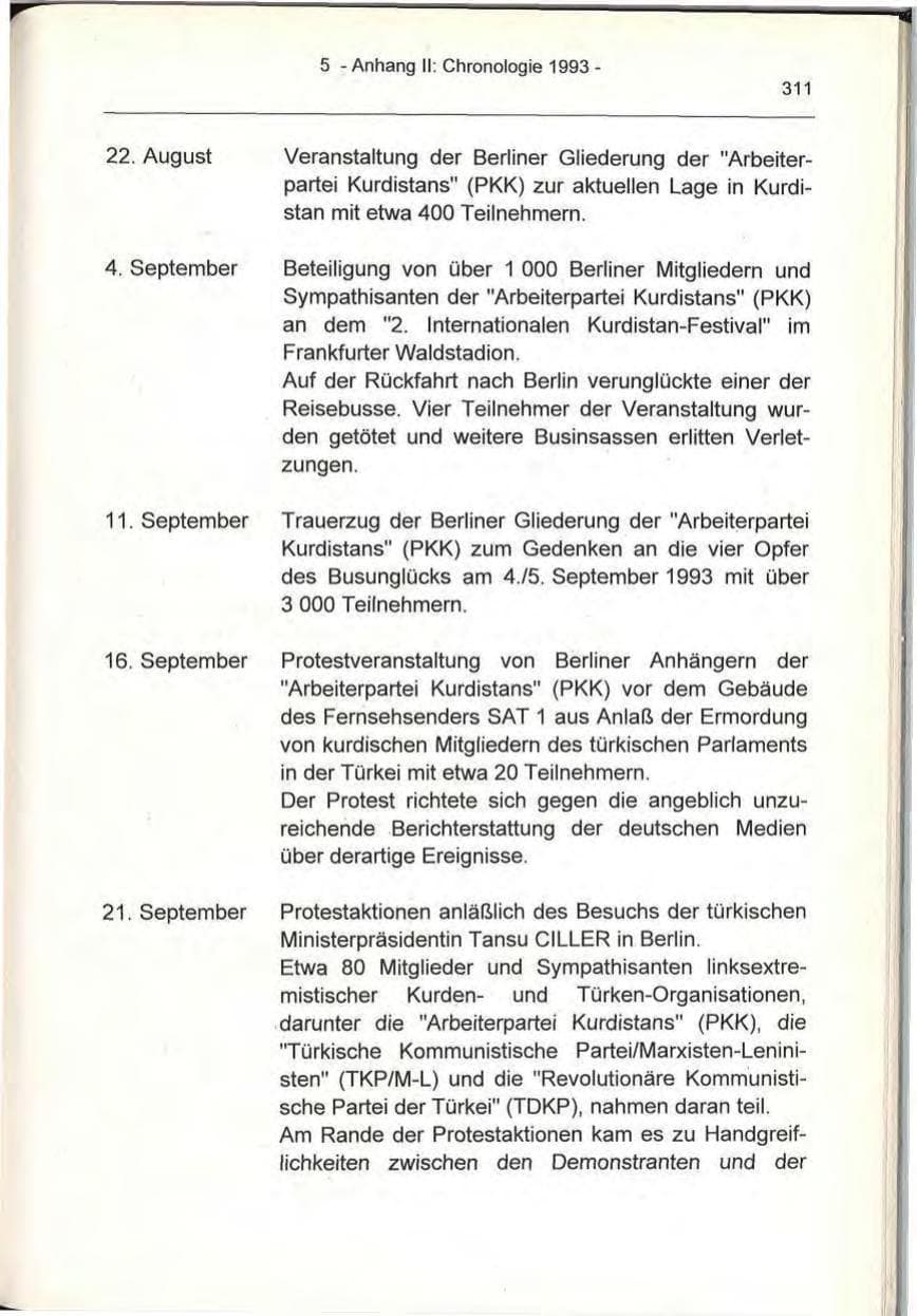 Seite 311 des Verfassungsschutzbericht 1993 Berlin