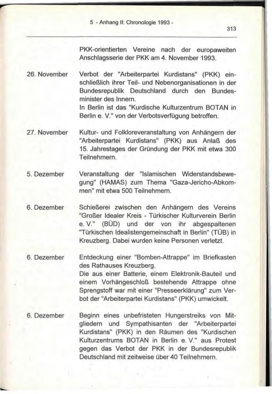 Seite 313 des Verfassungsschutzbericht 1993 Berlin