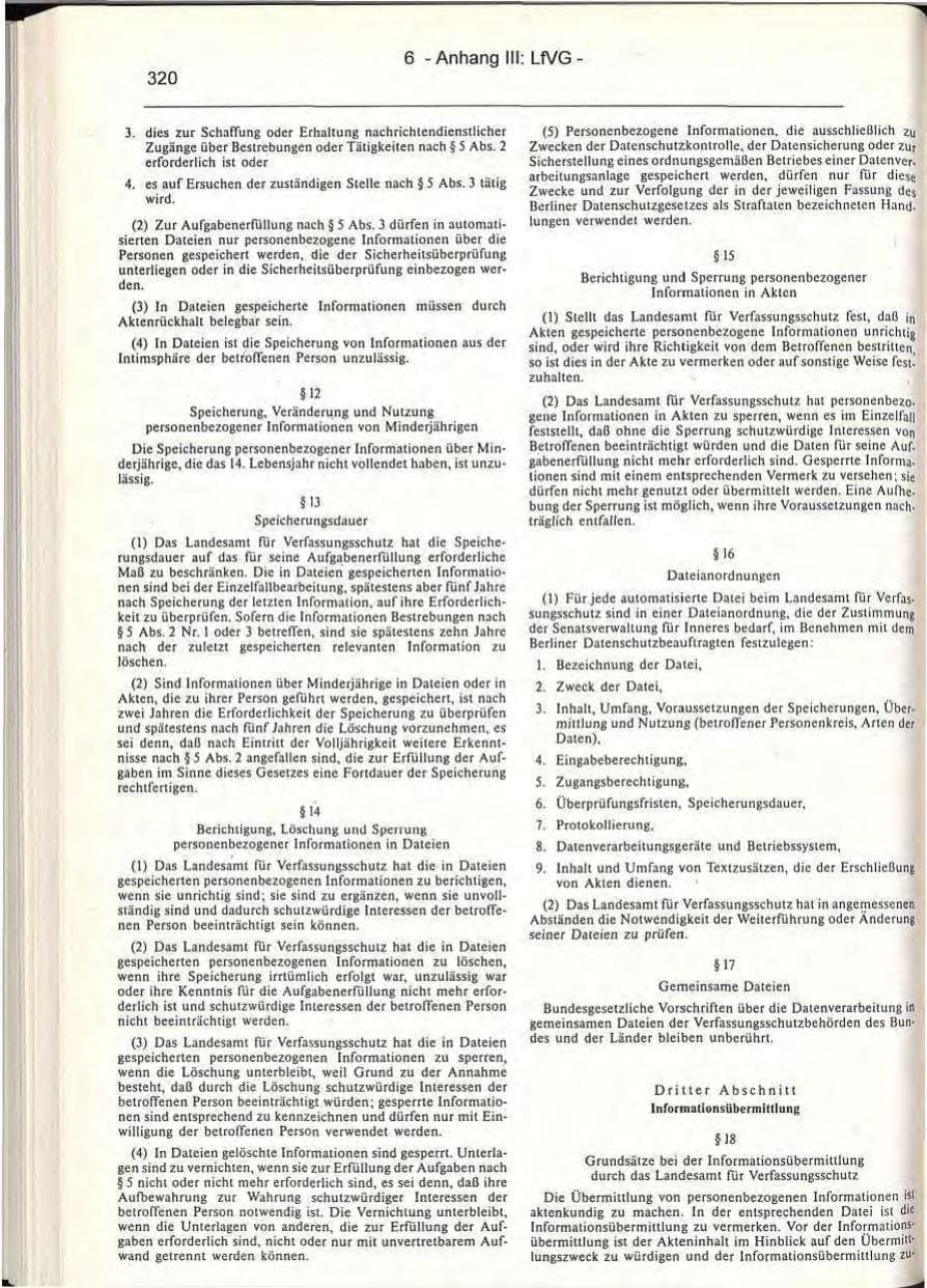 Seite 320 des Verfassungsschutzbericht 1993 Berlin