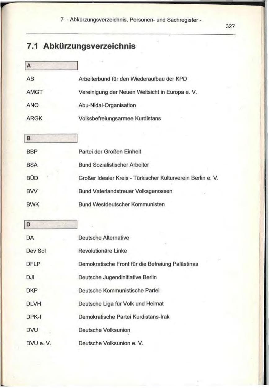 Seite 327 des Verfassungsschutzbericht 1993 Berlin