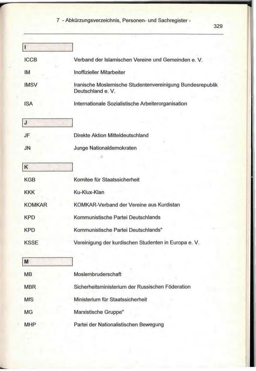 Seite 329 des Verfassungsschutzbericht 1993 Berlin