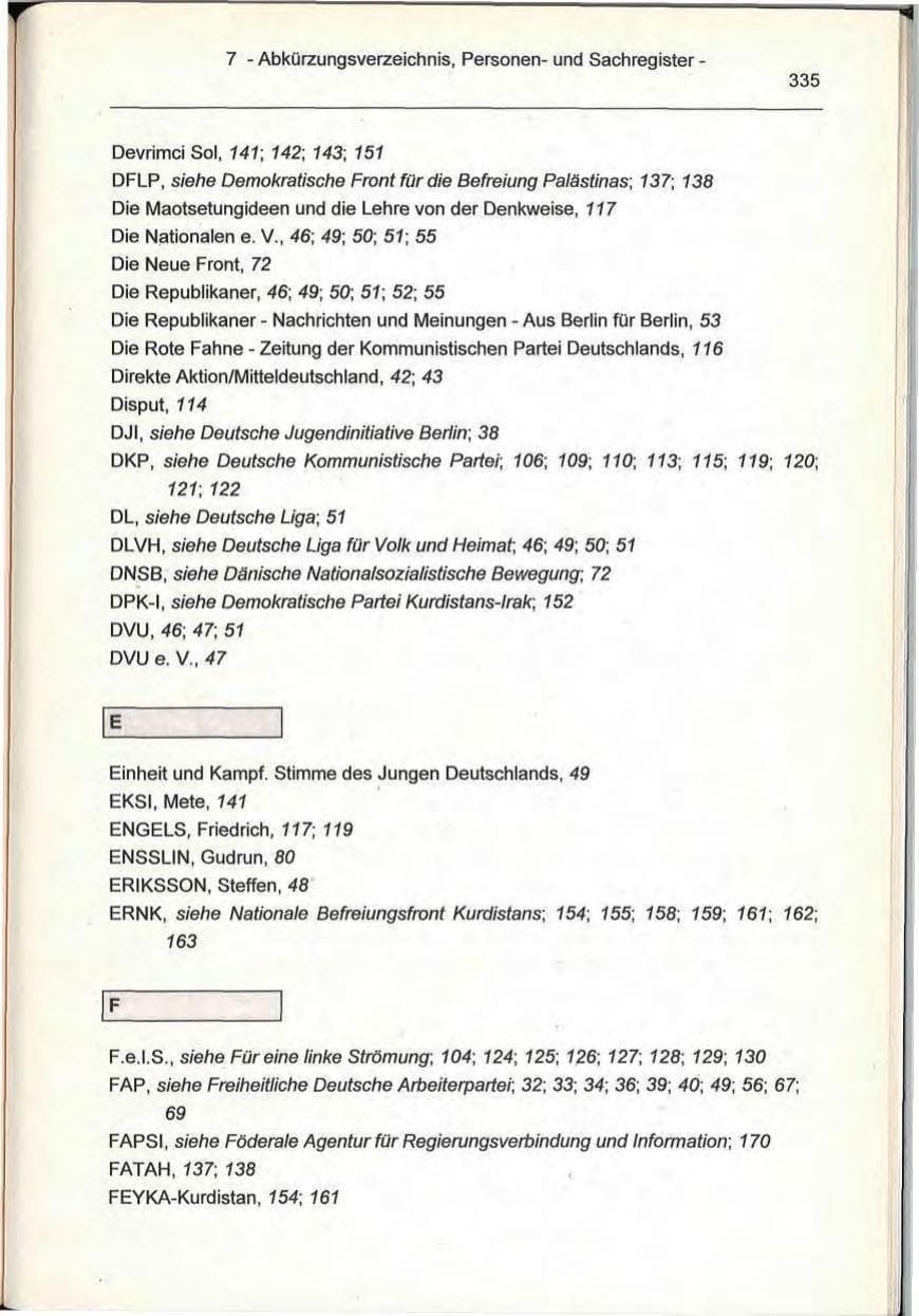 Seite 335 des Verfassungsschutzbericht 1993 Berlin
