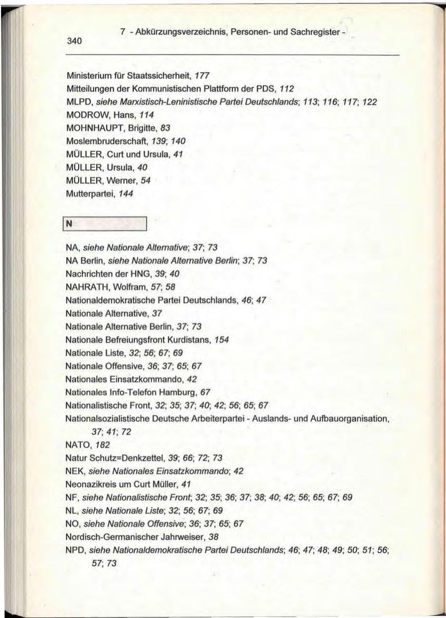 Seite 340 des Verfassungsschutzbericht 1993 Berlin