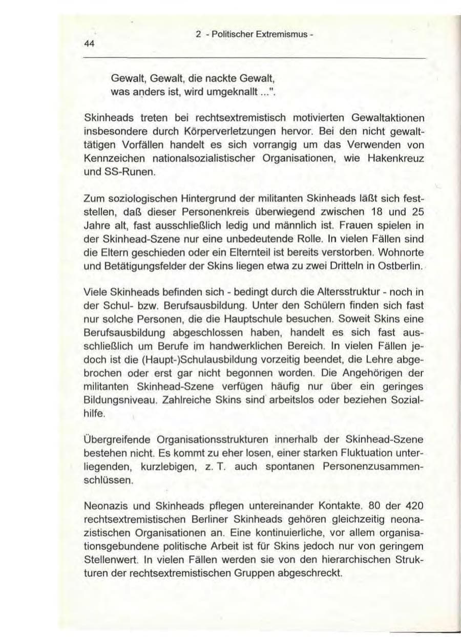 Seite 44 des Verfassungsschutzbericht 1993 Berlin