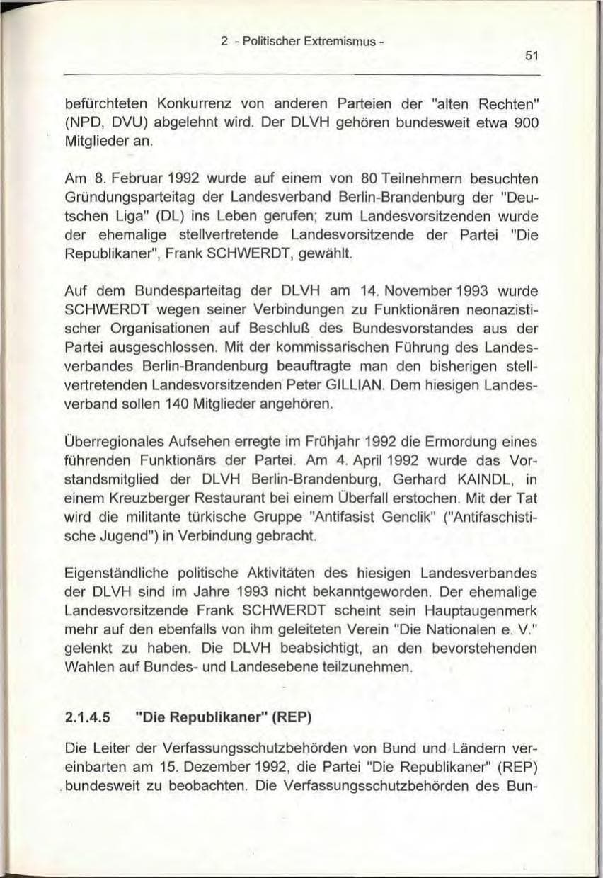 Seite 51 des Verfassungsschutzbericht 1993 Berlin