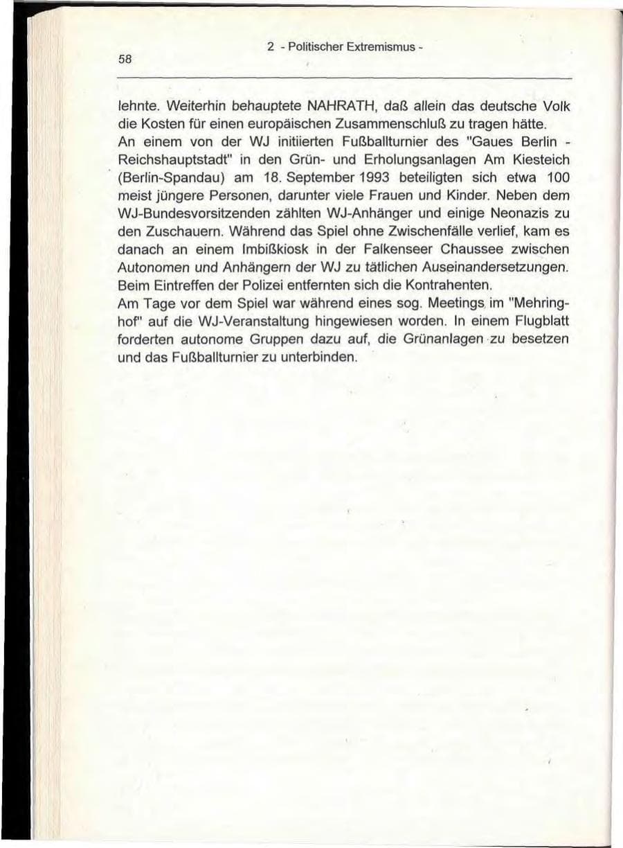 Seite 58 des Verfassungsschutzbericht 1993 Berlin
