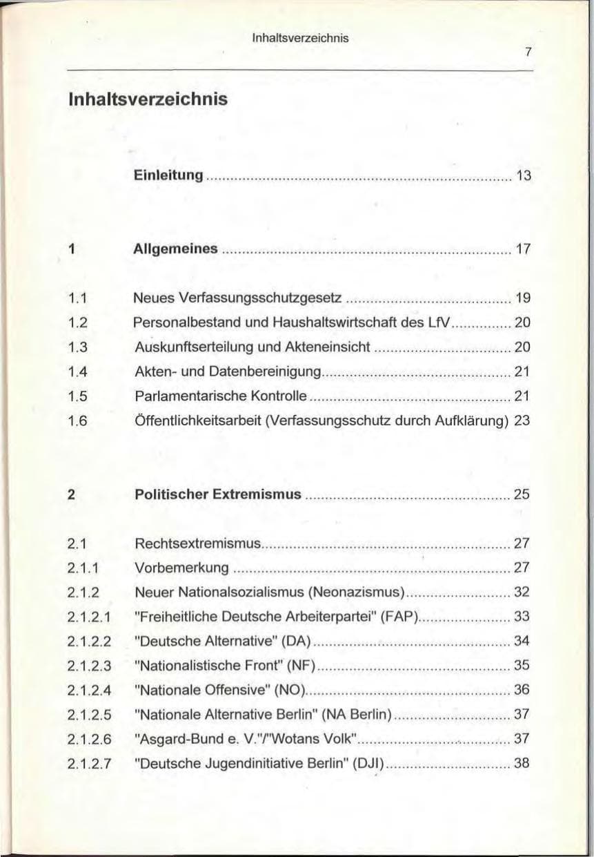 Seite 7 des Verfassungsschutzbericht 1993 Berlin