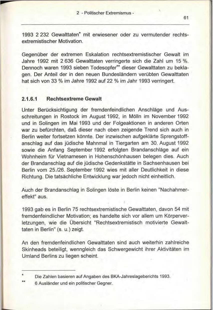 Seite 61 des Verfassungsschutzbericht 1993 Berlin