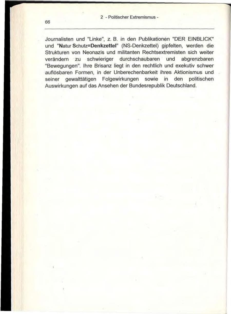 Seite 66 des Verfassungsschutzbericht 1993 Berlin