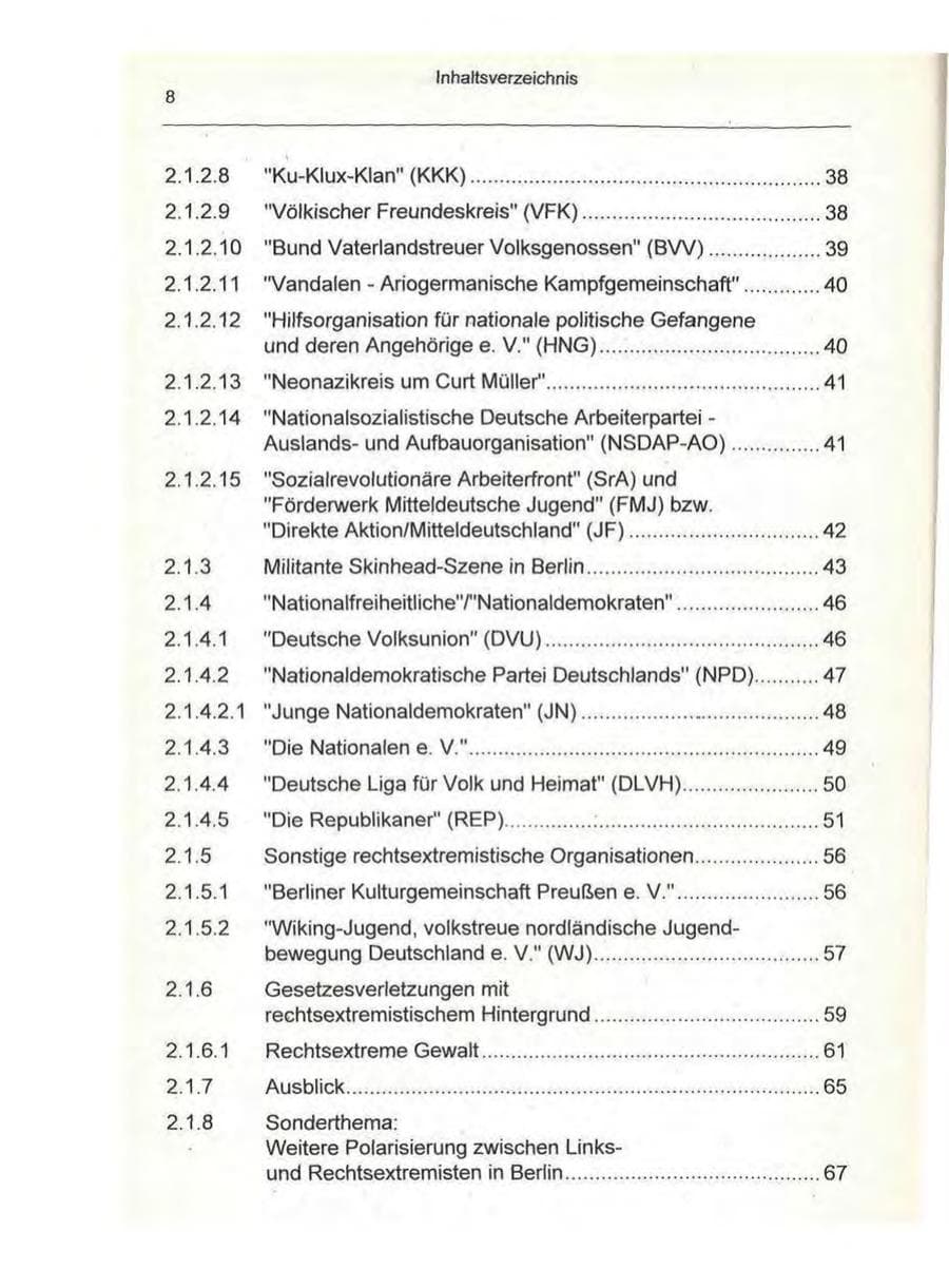 Seite 8 des Verfassungsschutzbericht 1993 Berlin
