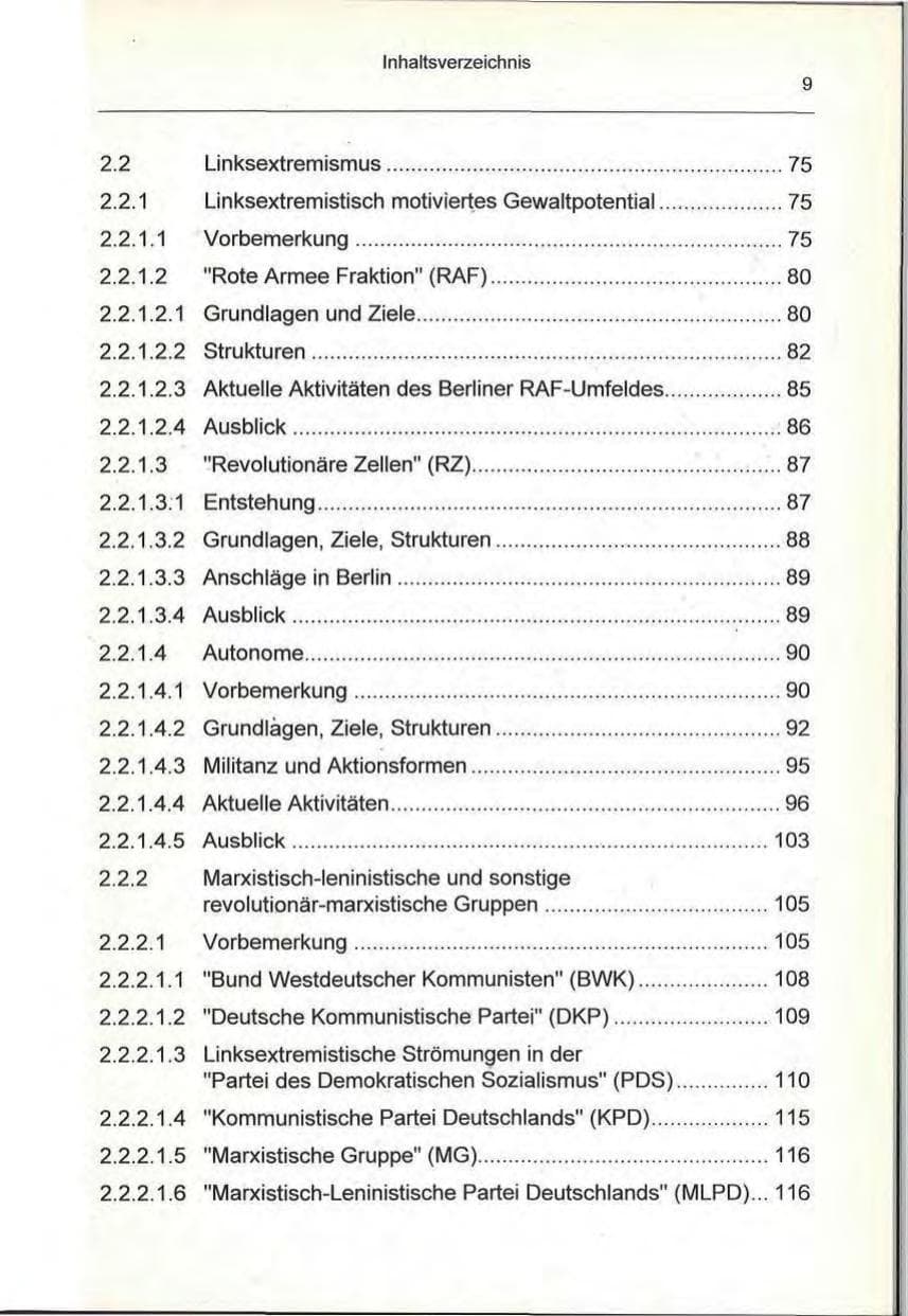 Seite 9 des Verfassungsschutzbericht 1993 Berlin