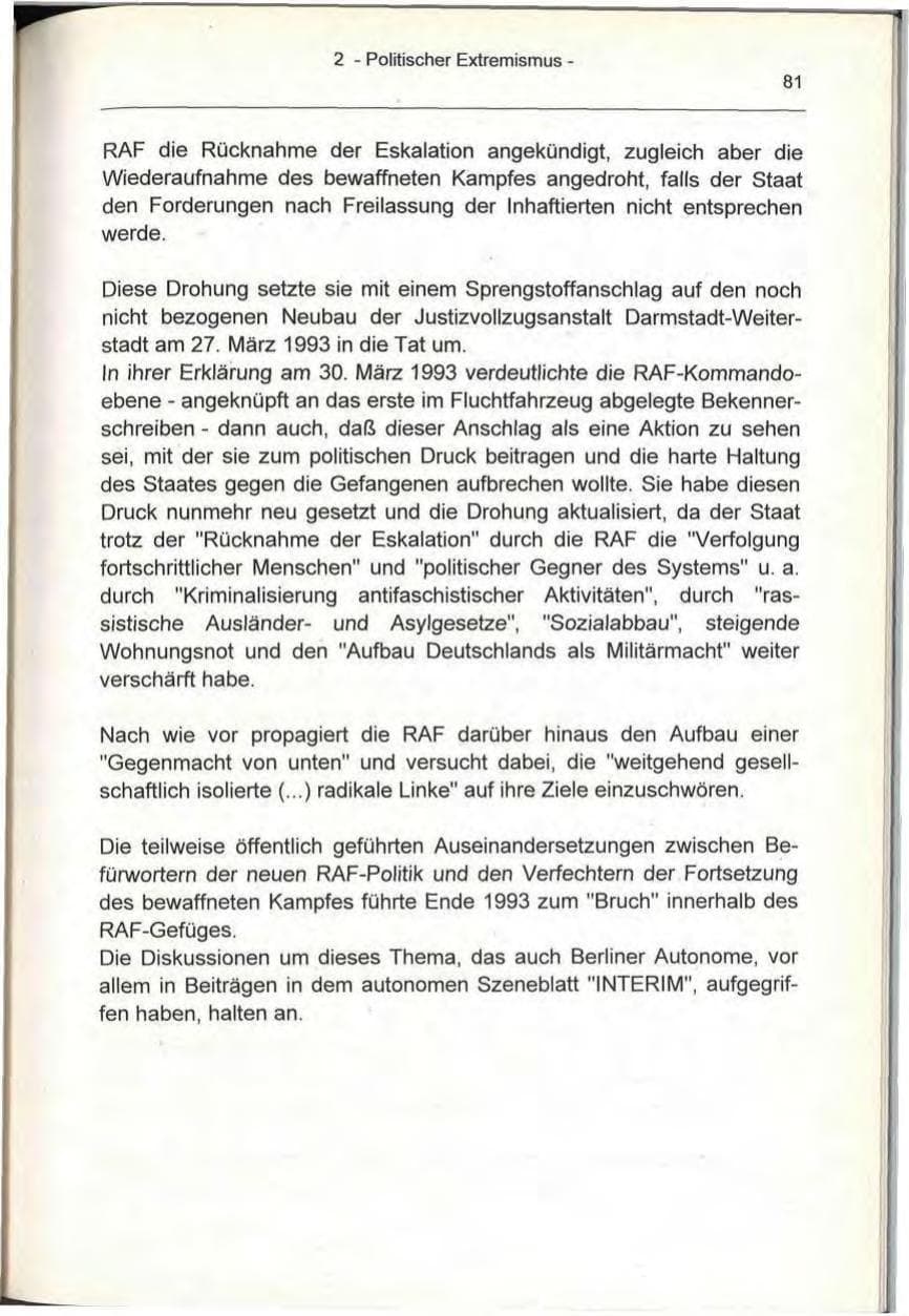 Seite 81 des Verfassungsschutzbericht 1993 Berlin