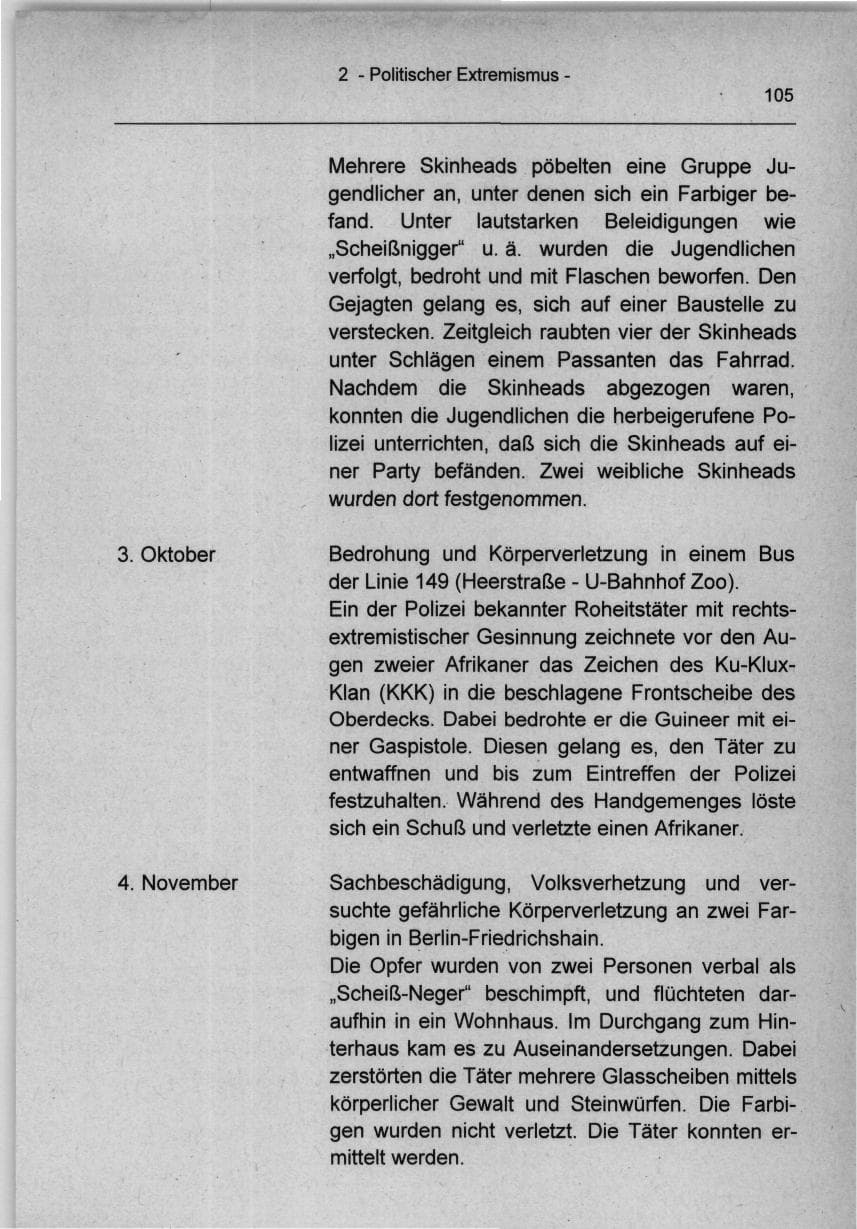 Seite 105 des Verfassungsschutzbericht 1994 Berlin