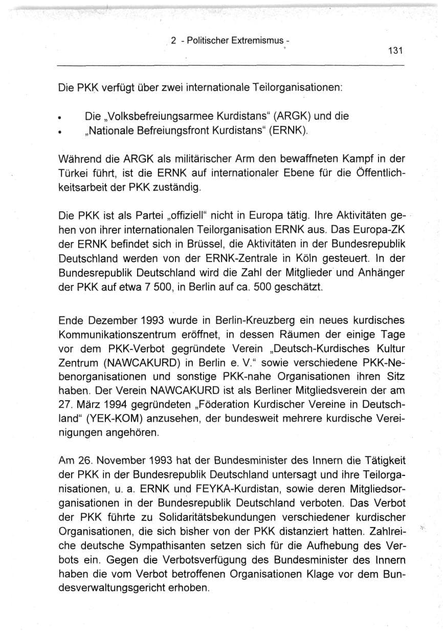 Seite 131 des Verfassungsschutzbericht 1994 Berlin