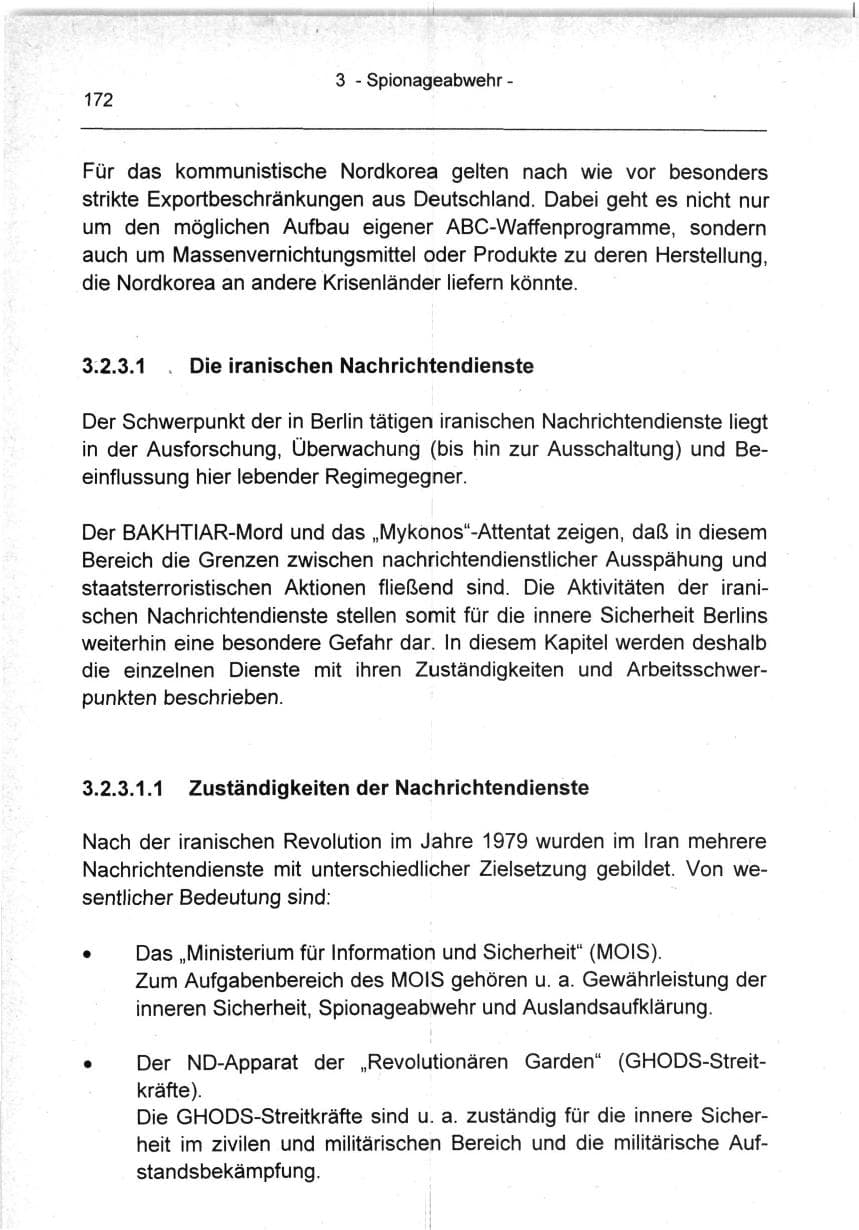 Seite 172 des Verfassungsschutzbericht 1994 Berlin
