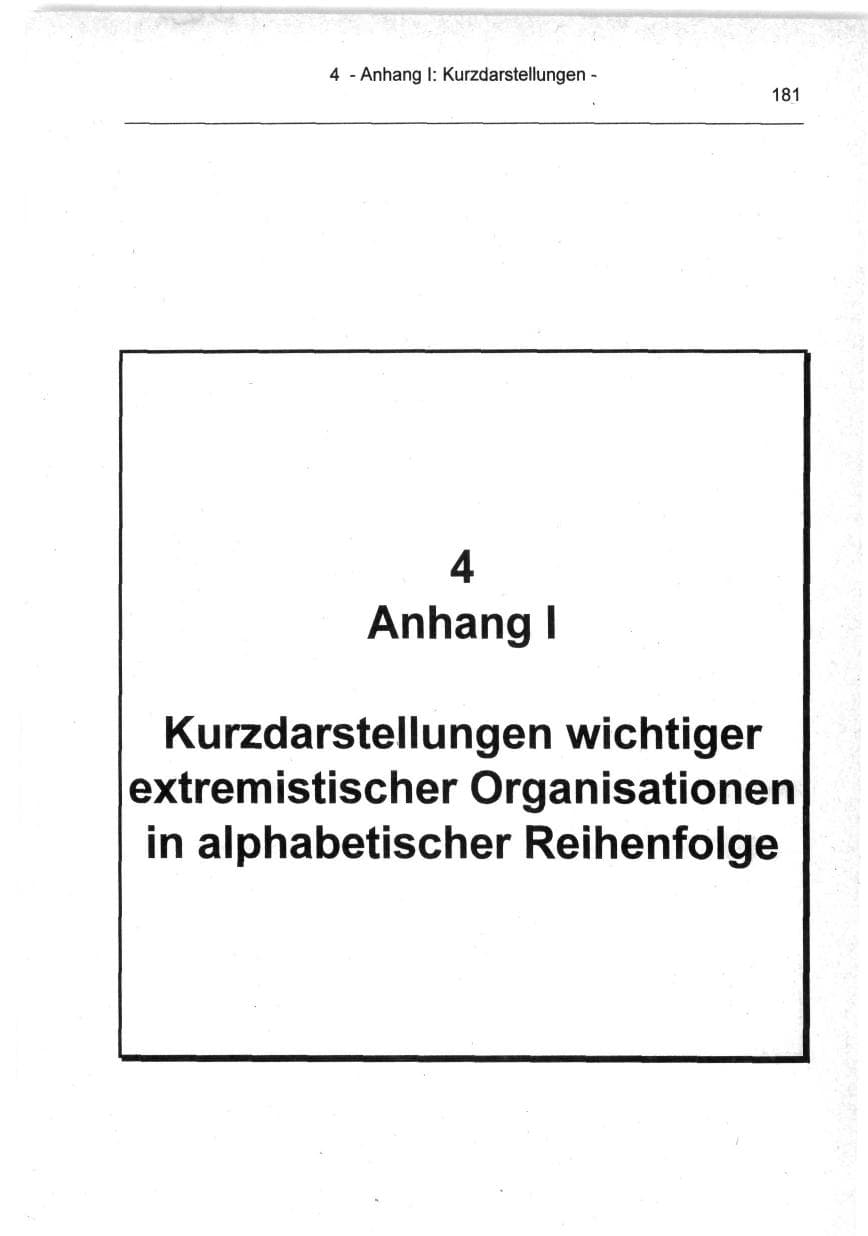 Seite 181 des Verfassungsschutzbericht 1994 Berlin