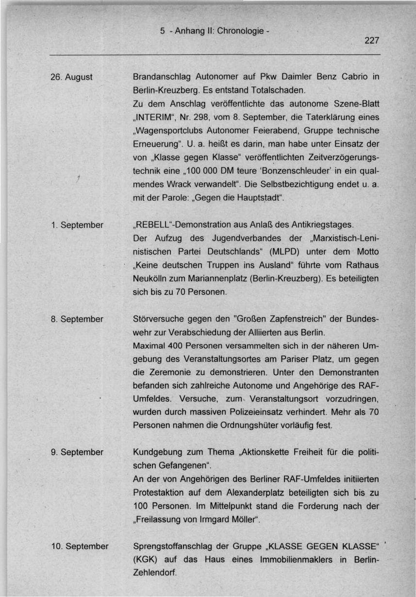 Seite 227 des Verfassungsschutzbericht 1994 Berlin