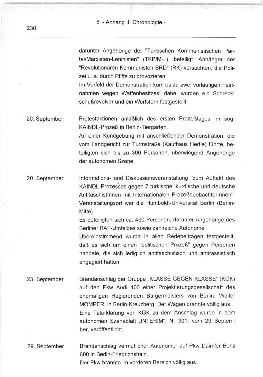 Seite 230 des Verfassungsschutzbericht 1994 Berlin