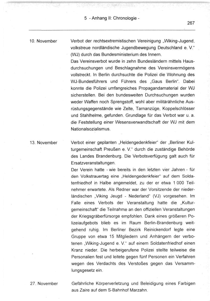 Seite 267 des Verfassungsschutzbericht 1994 Berlin