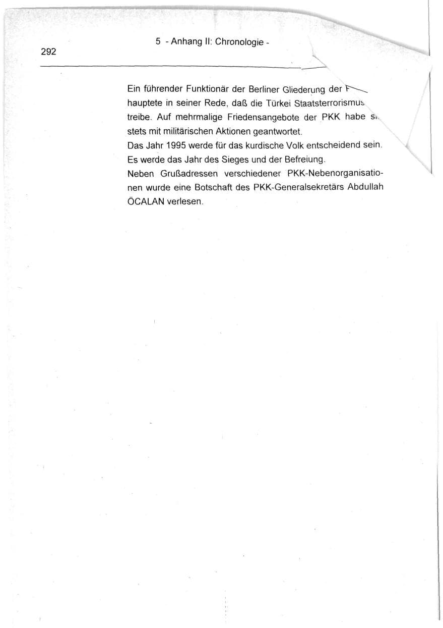 Seite 292 des Verfassungsschutzbericht 1994 Berlin