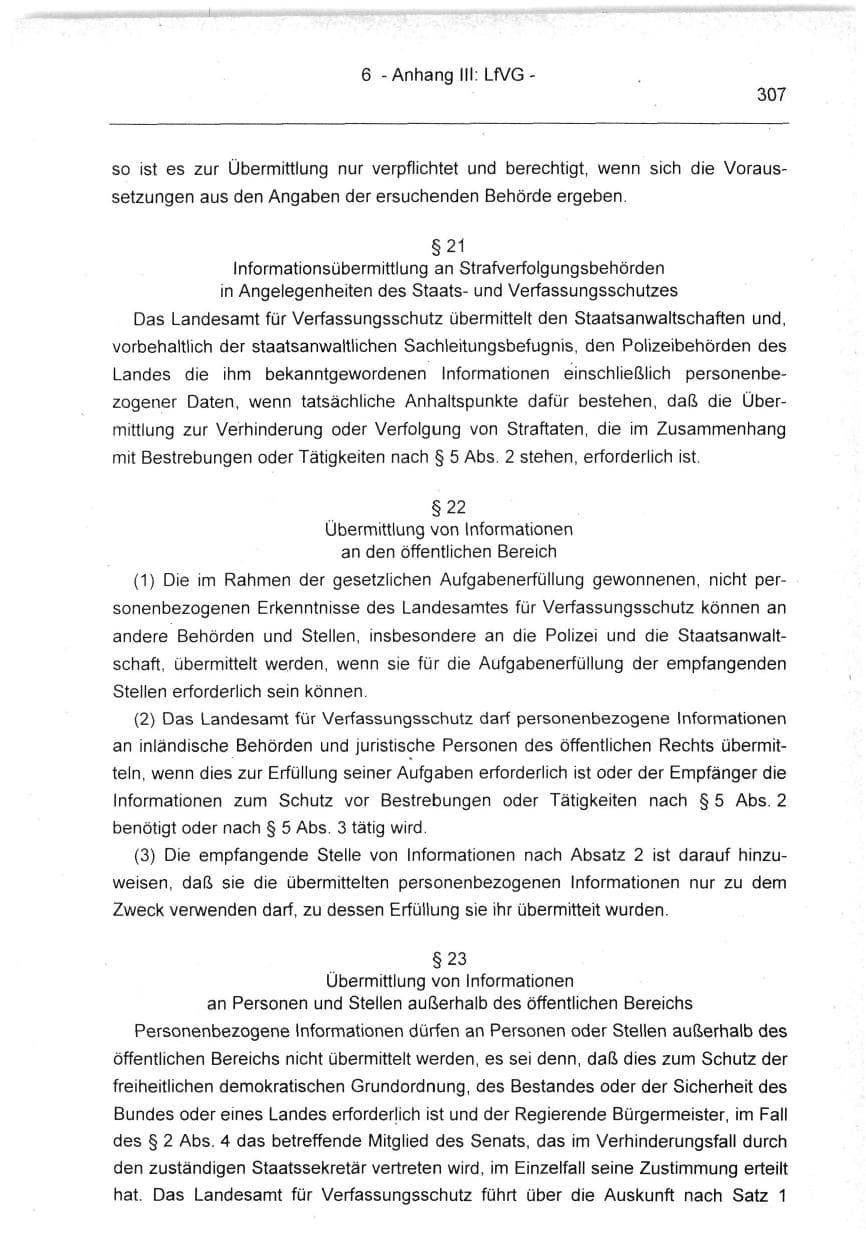 Seite 307 des Verfassungsschutzbericht 1994 Berlin