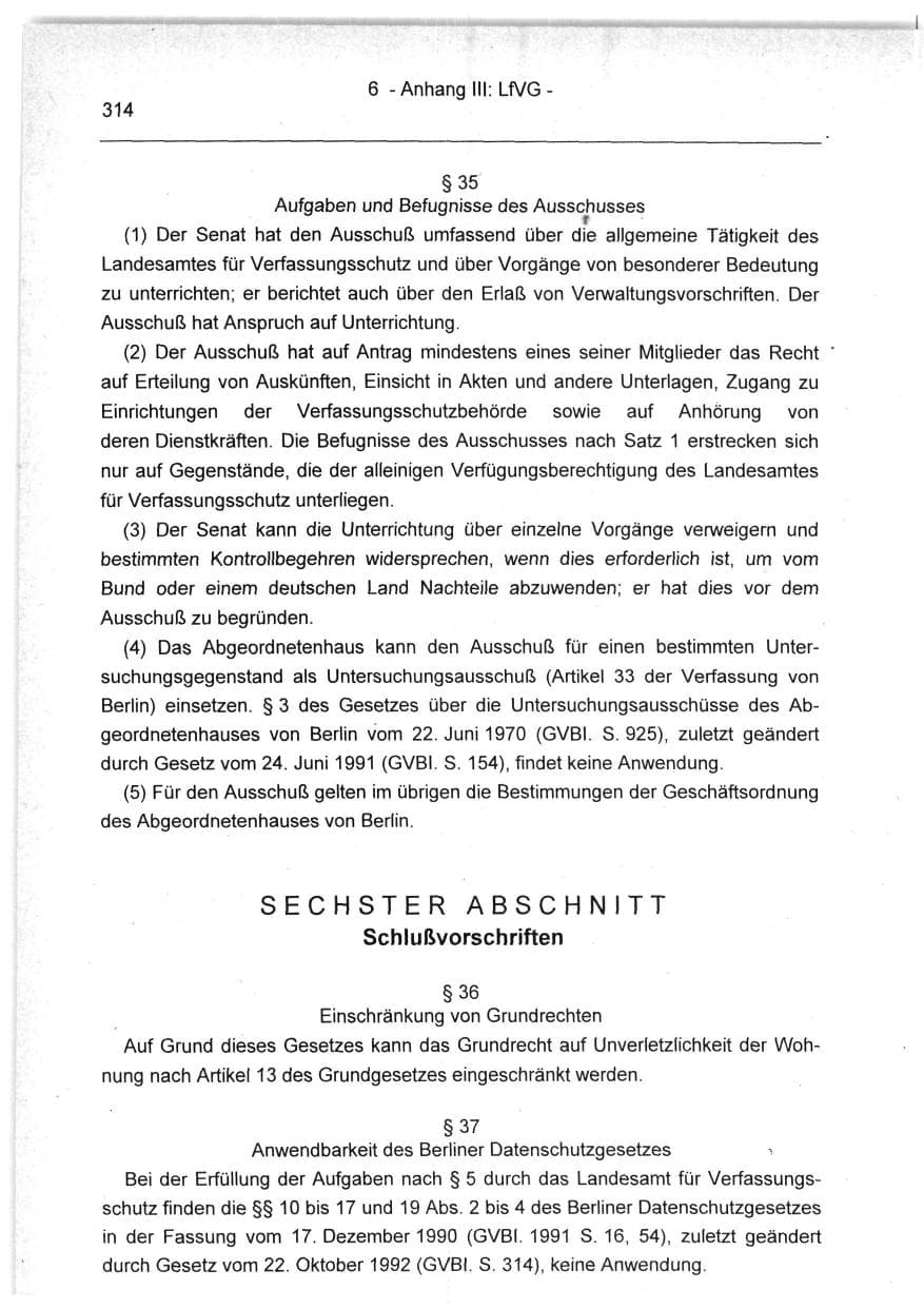 Seite 314 des Verfassungsschutzbericht 1994 Berlin