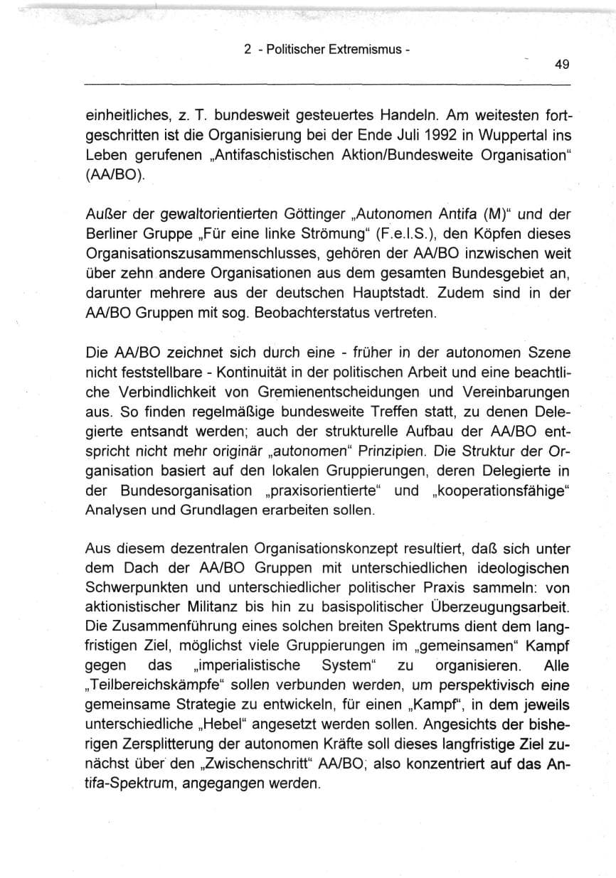 Seite 49 des Verfassungsschutzbericht 1994 Berlin