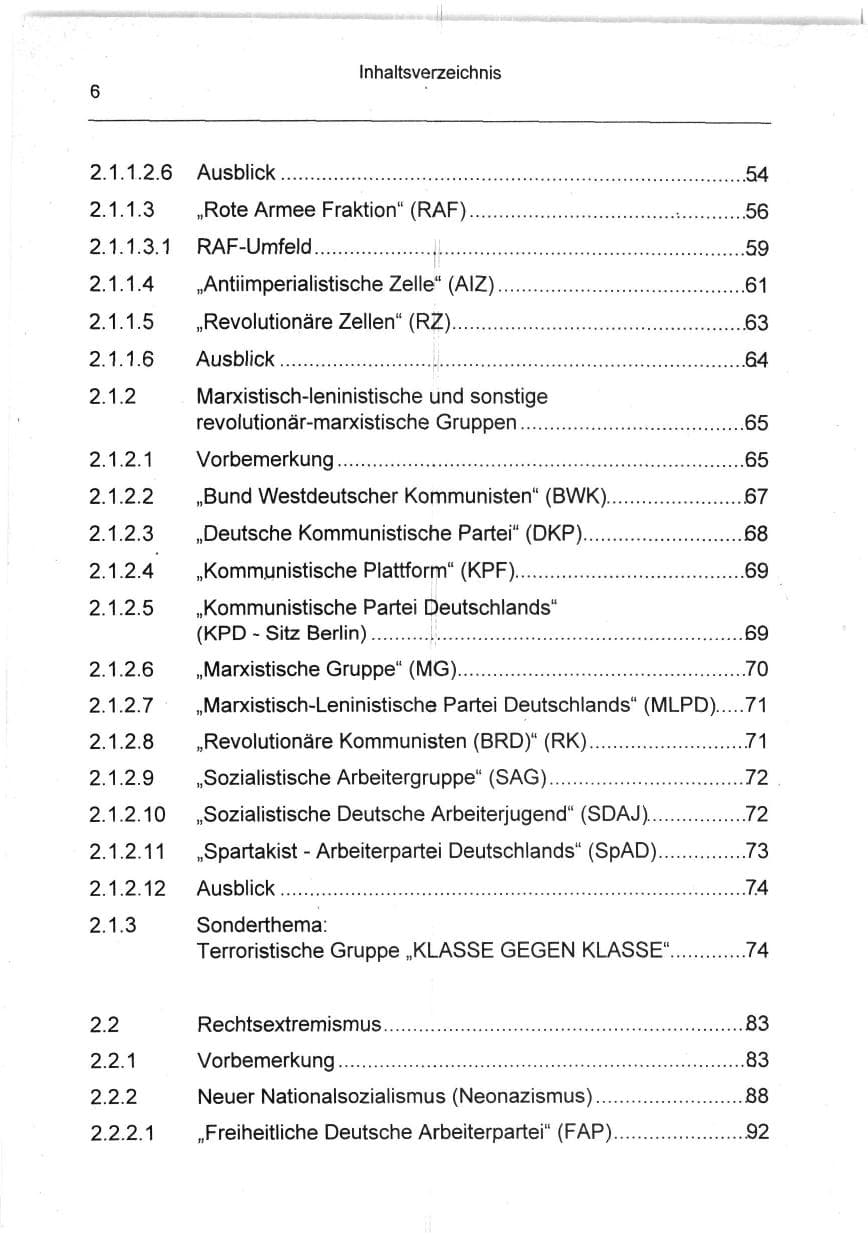 Seite 6 des Verfassungsschutzbericht 1994 Berlin