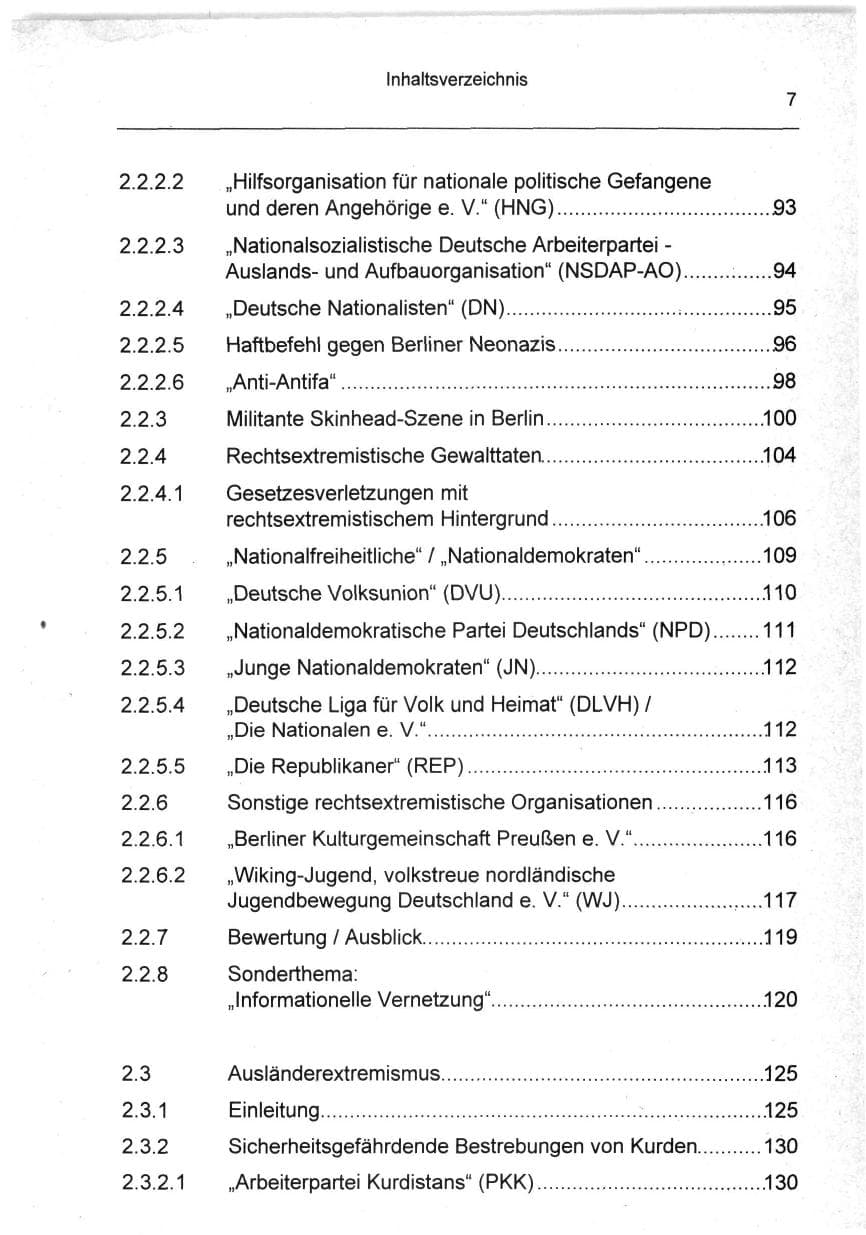 Seite 7 des Verfassungsschutzbericht 1994 Berlin