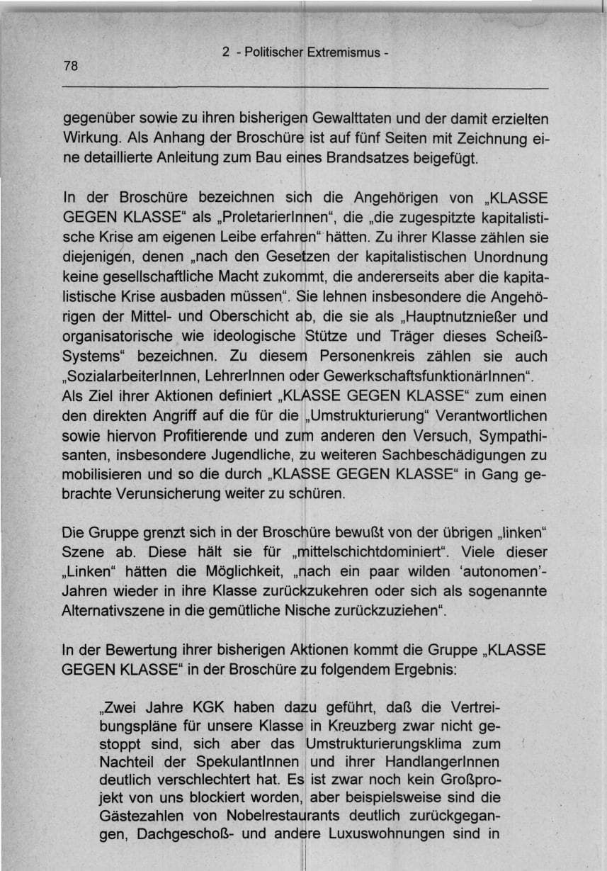 Seite 78 des Verfassungsschutzbericht 1994 Berlin