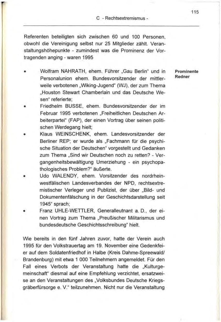 Seite 115 des Verfassungsschutzbericht 1995 Berlin