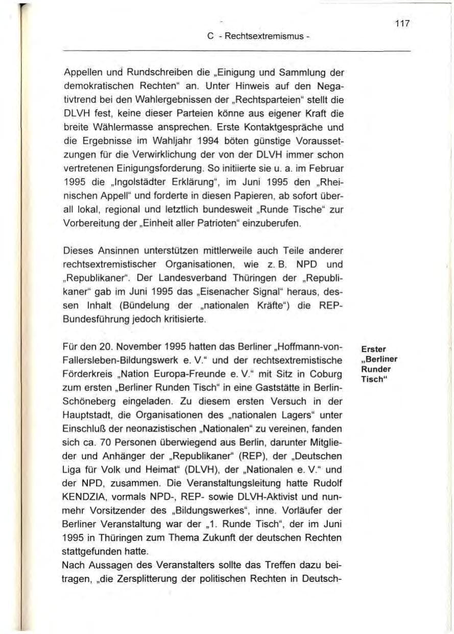 Seite 117 des Verfassungsschutzbericht 1995 Berlin