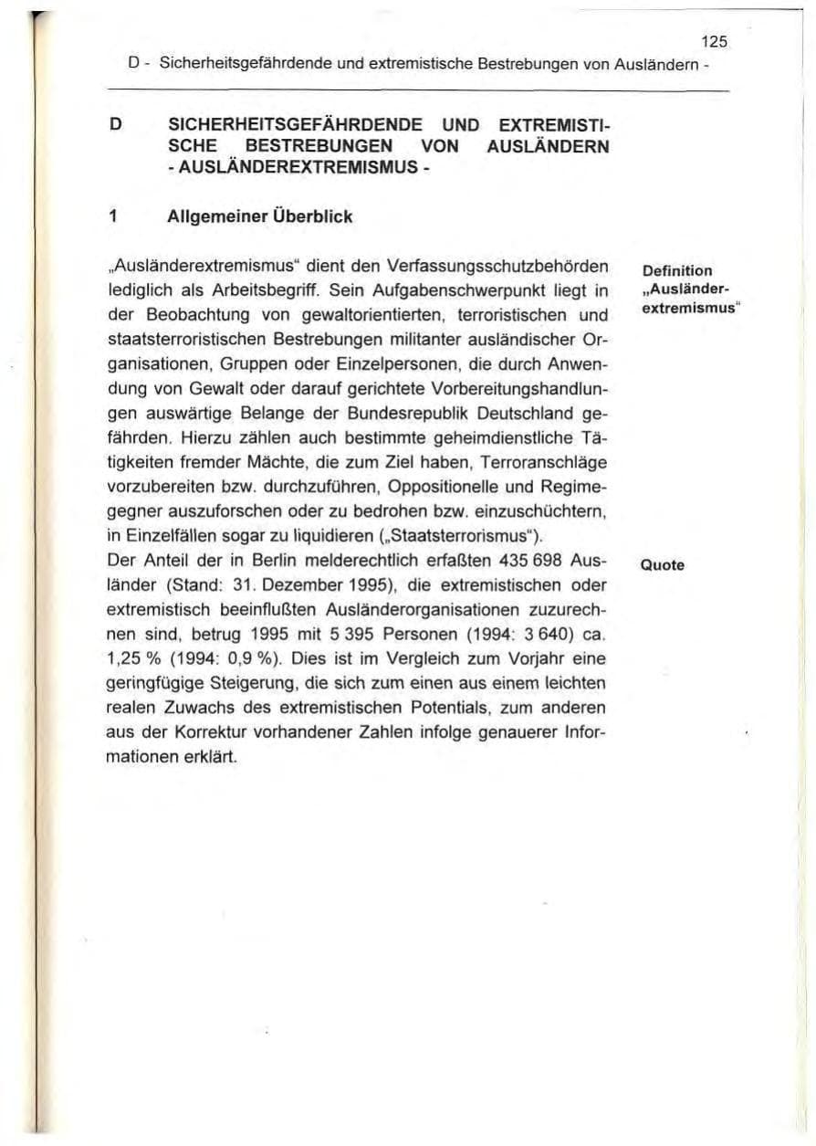 Seite 125 des Verfassungsschutzbericht 1995 Berlin