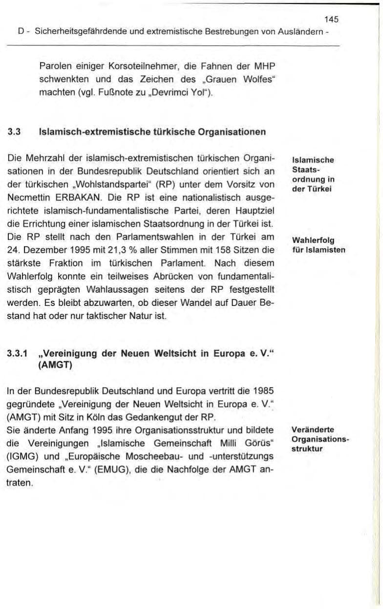 Seite 145 des Verfassungsschutzbericht 1995 Berlin