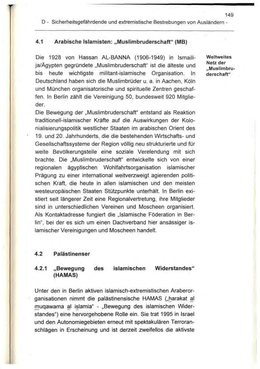 Seite 149 des Verfassungsschutzbericht 1995 Berlin