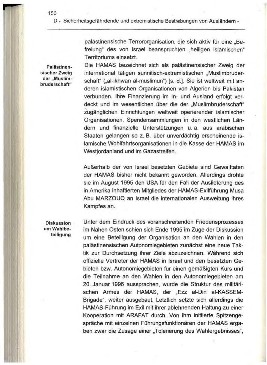 Seite 150 des Verfassungsschutzbericht 1995 Berlin