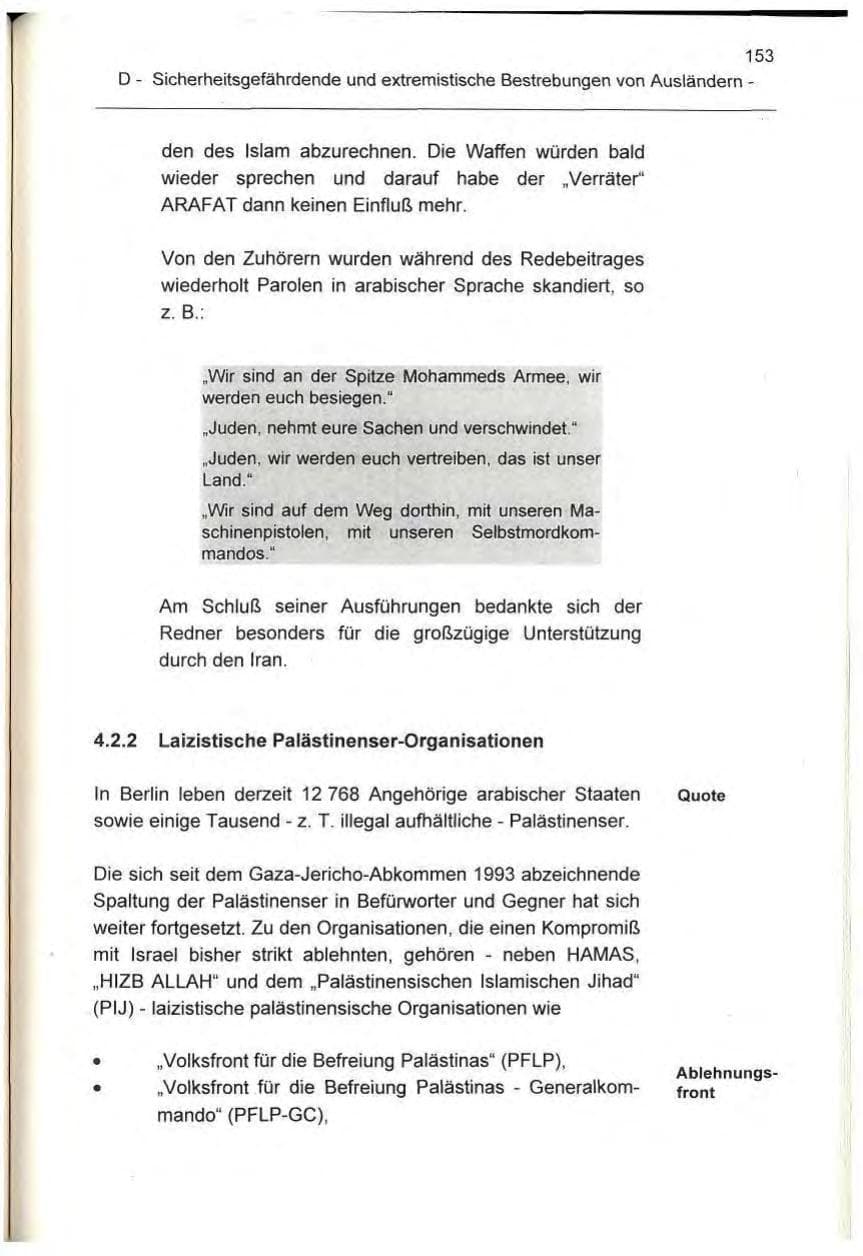 Seite 153 des Verfassungsschutzbericht 1995 Berlin