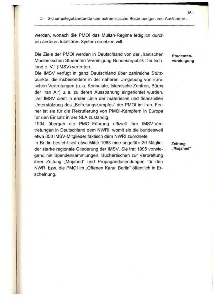 Seite 161 des Verfassungsschutzbericht 1995 Berlin