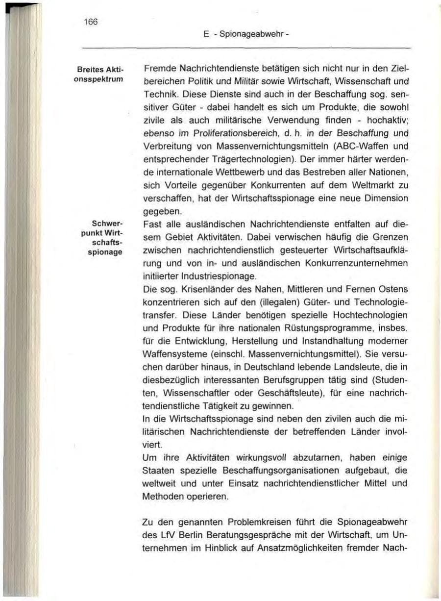 Seite 166 des Verfassungsschutzbericht 1995 Berlin